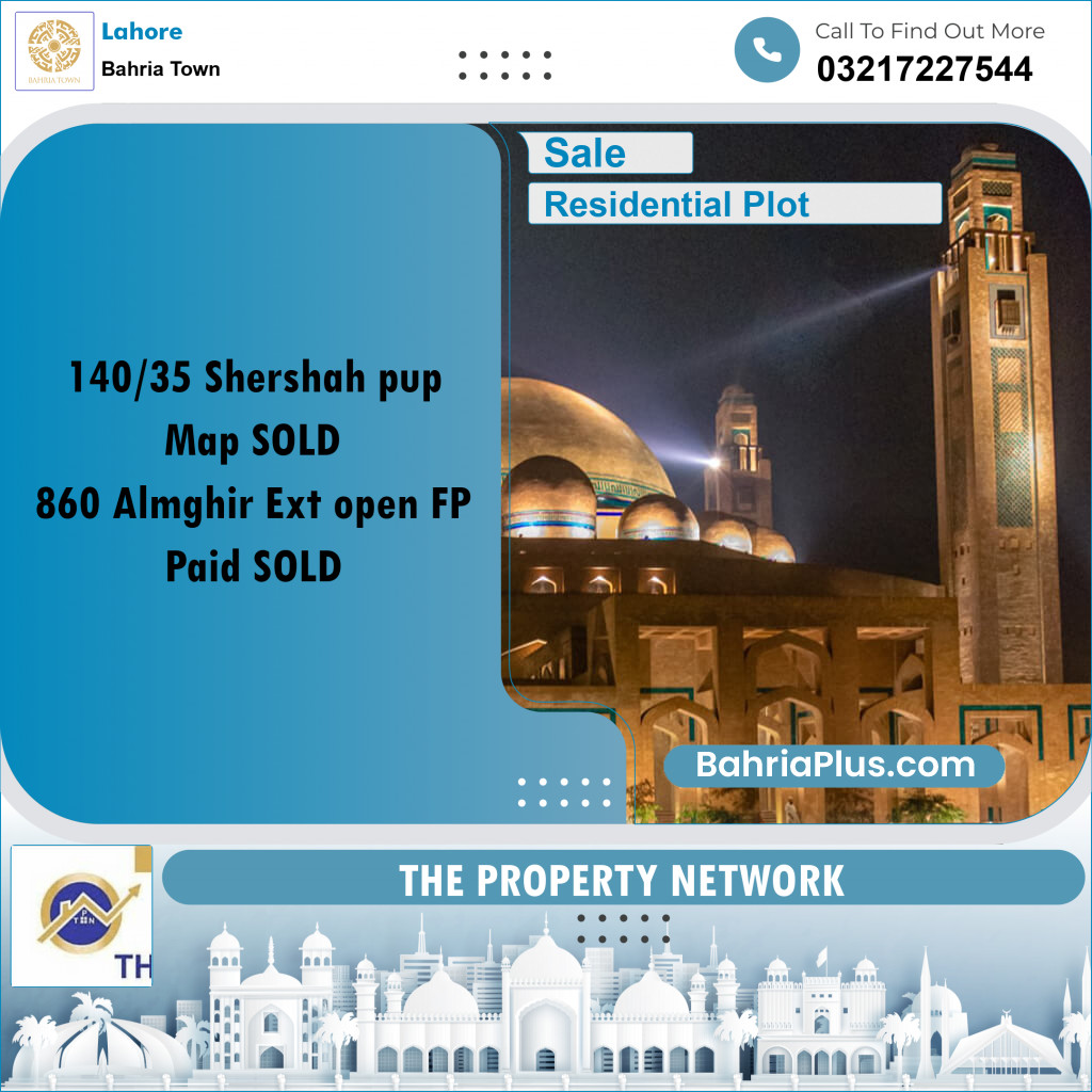 Residential Plot for Sale in Bahria Town, Lahore - (BP-227849)