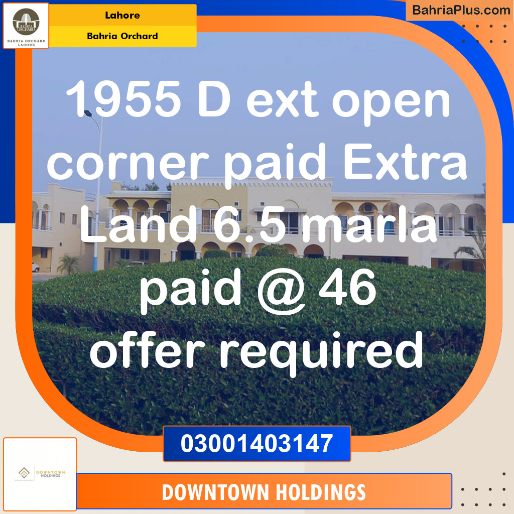 Residential Plot for Sale in Bahria Orchard, Lahore - (BP-227854)