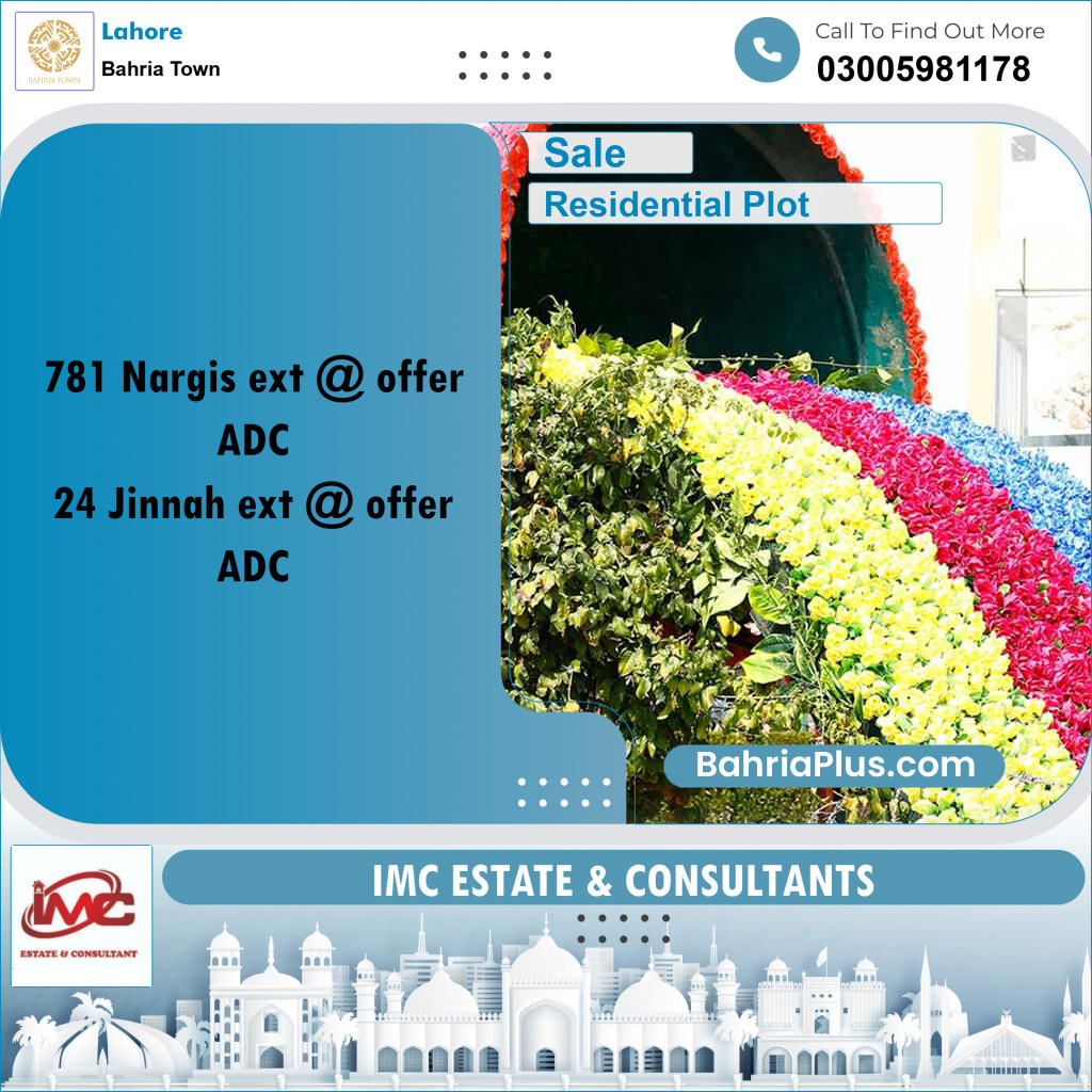 Residential Plot for Sale in Bahria Town, Lahore - (BP-227960)