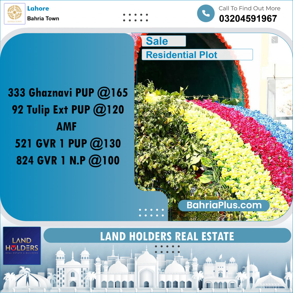 Residential Plot for Sale in Bahria Town, Lahore - (BP-227971)