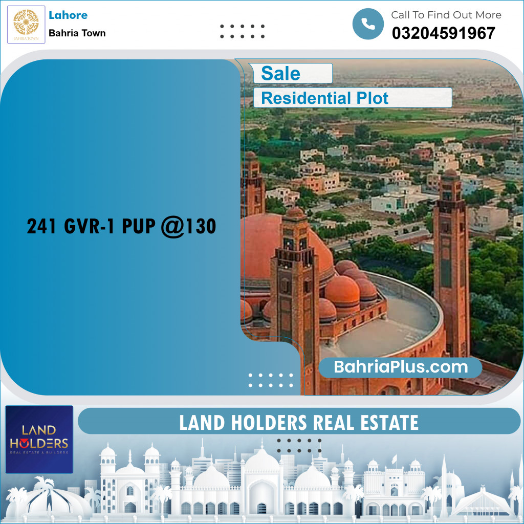 Residential Plot for Sale in Bahria Town, Lahore - (BP-227974)
