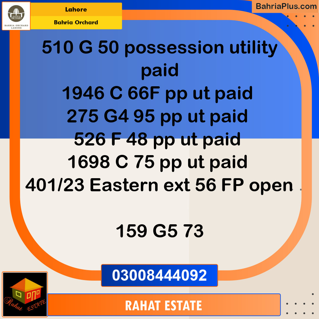 Residential Plot for Sale in Bahria Orchard, Lahore - (BP-228054)