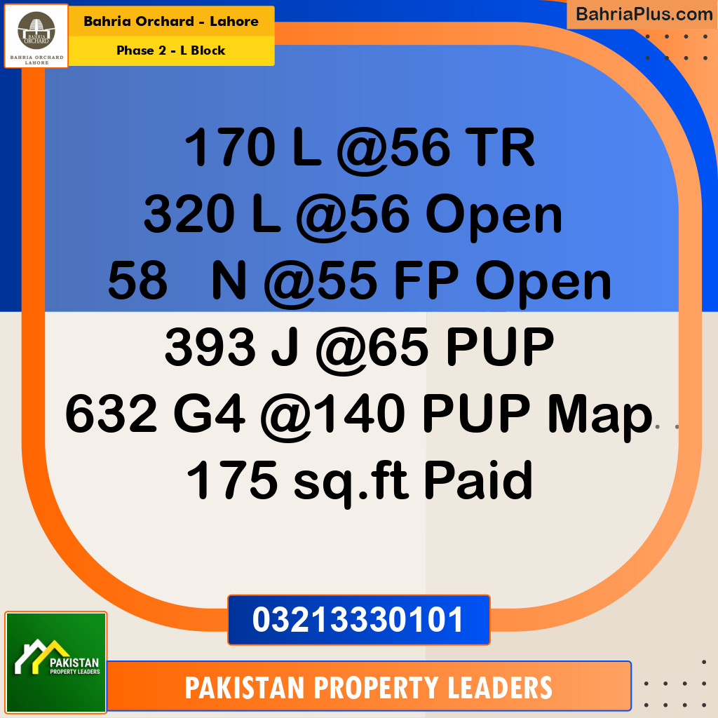 5 Marla Residential Plot for Sale in Phase 2 - L Block -  Bahria Orchard, Lahore - (BP-228128)