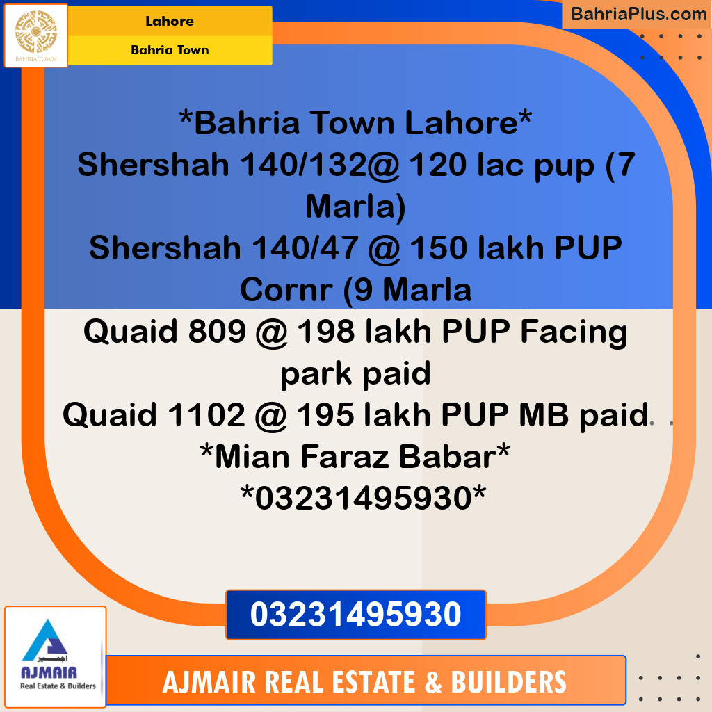 Residential Plot for Sale in Bahria Town, Lahore - (BP-228137)