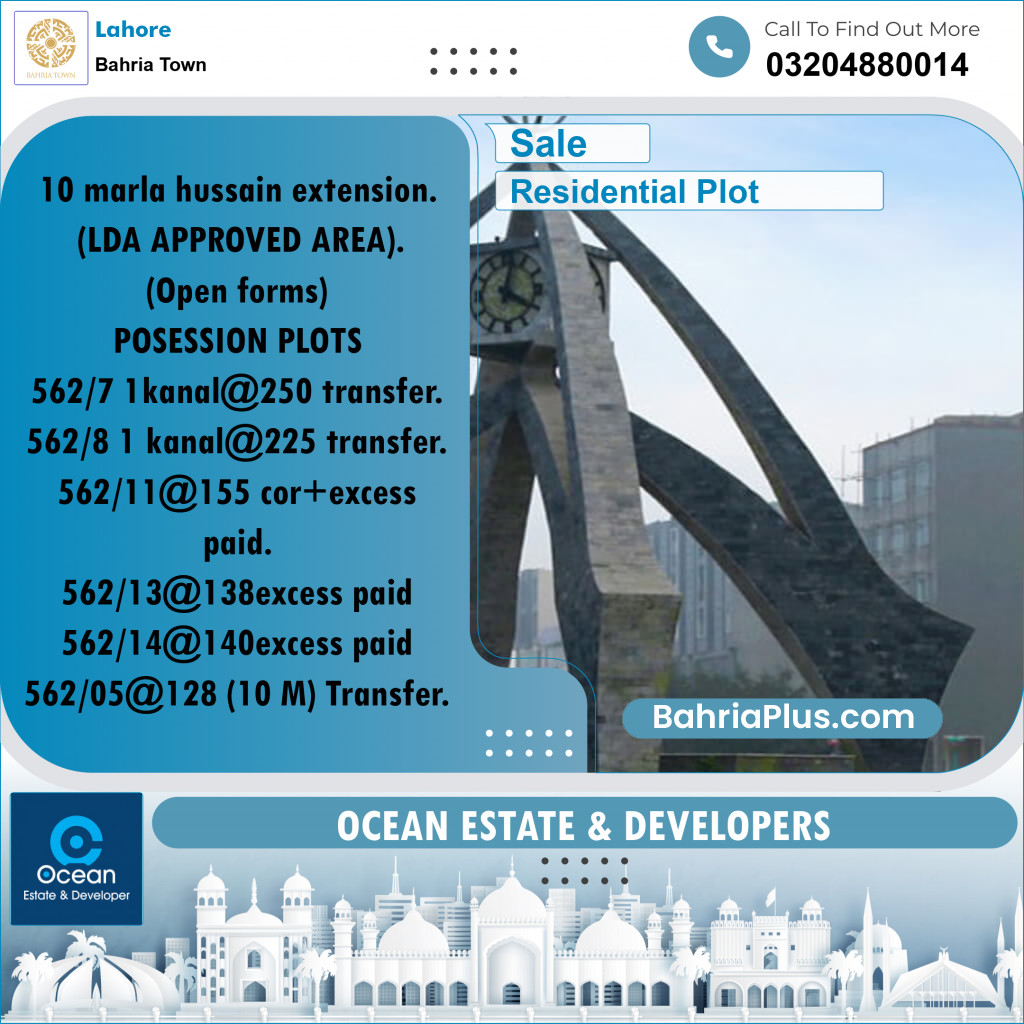 Residential Plot for Sale in Bahria Town, Lahore - (BP-228273)