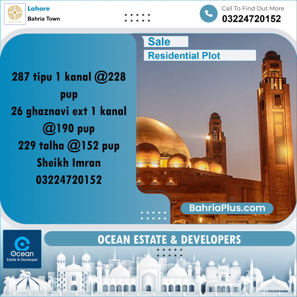 Residential Plot for Sale in Bahria Town, Lahore - (BP-228396)