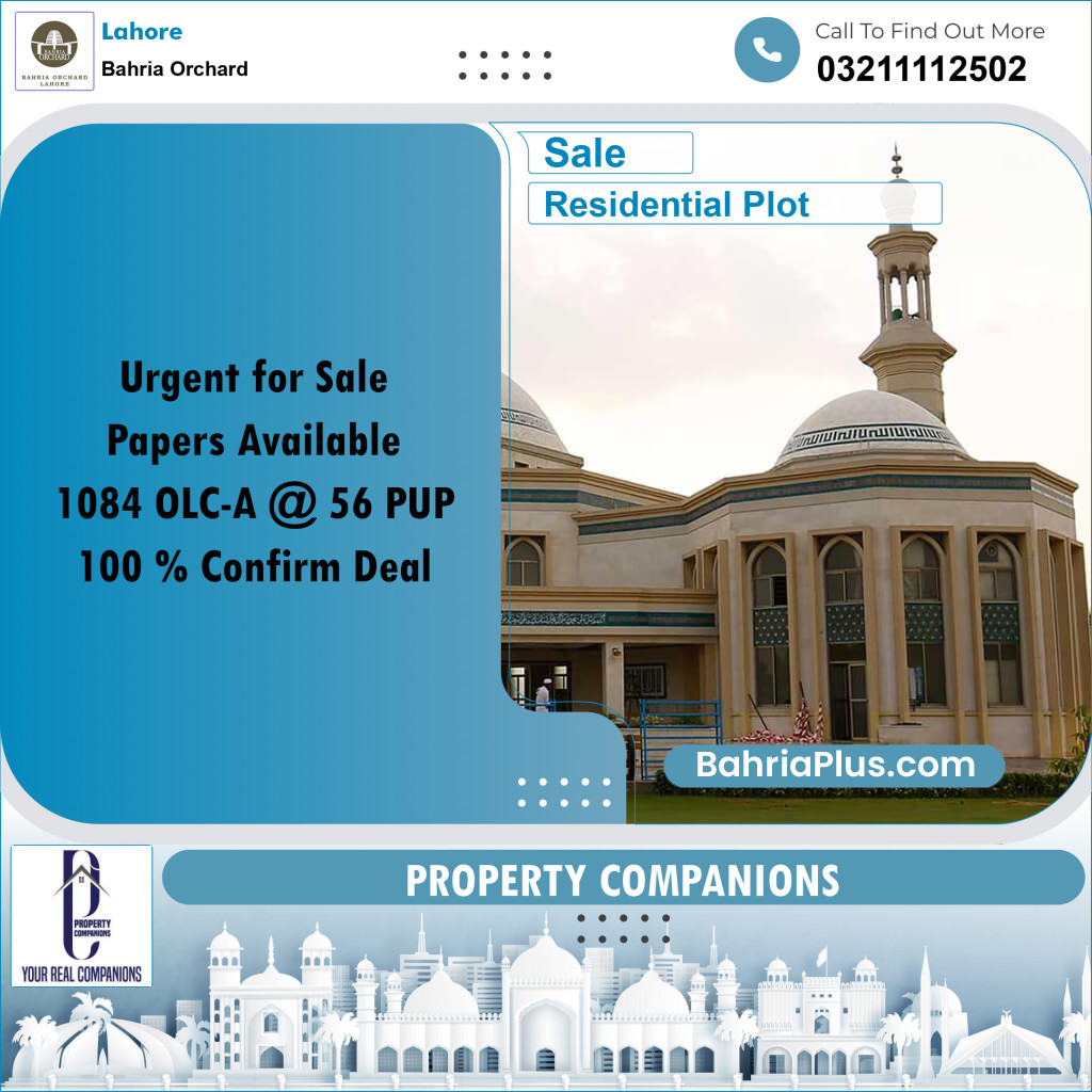 Residential Plot for Sale in Bahria Orchard, Lahore - (BP-228683)