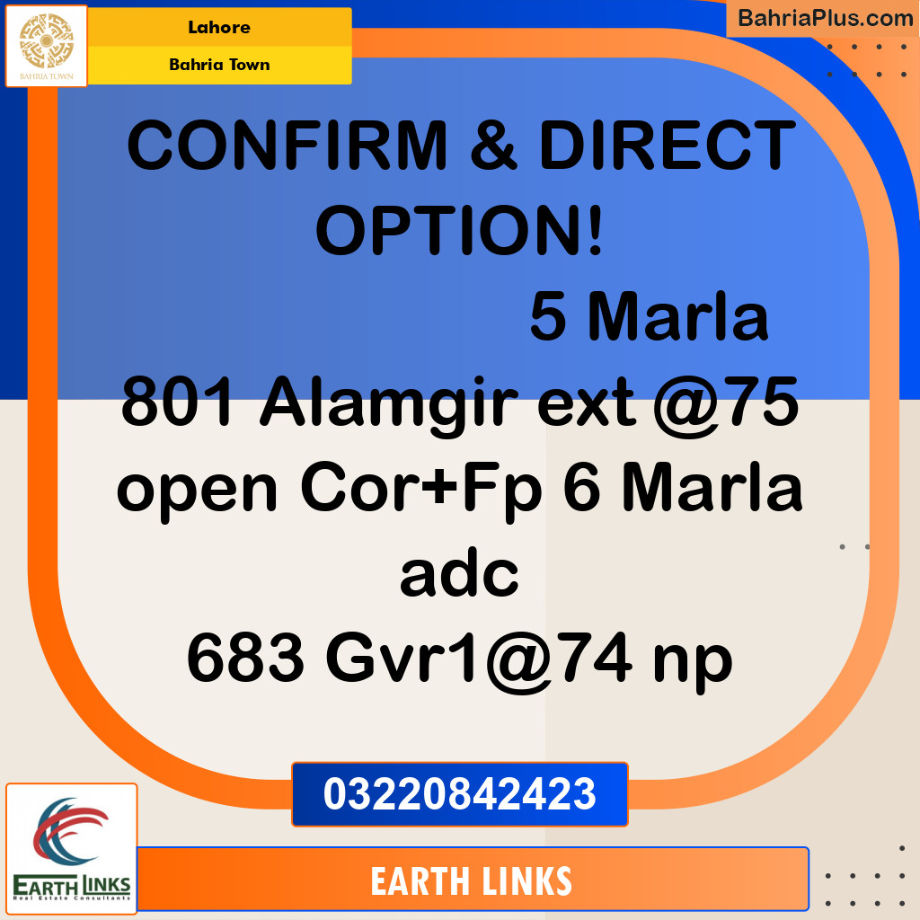 Residential Plot for Sale in Bahria Town, Lahore - (BP-228780)