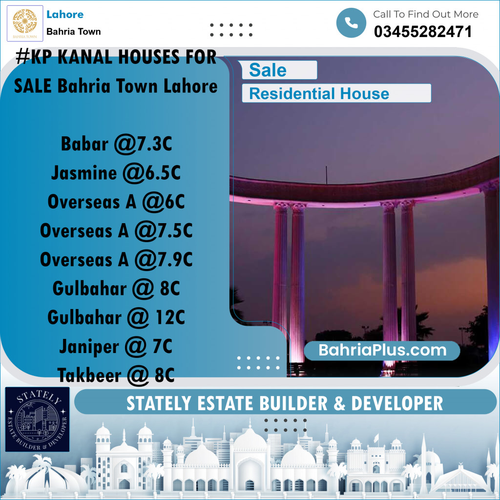 Residential House for Sale in Bahria Town, Lahore - (BP-228852)