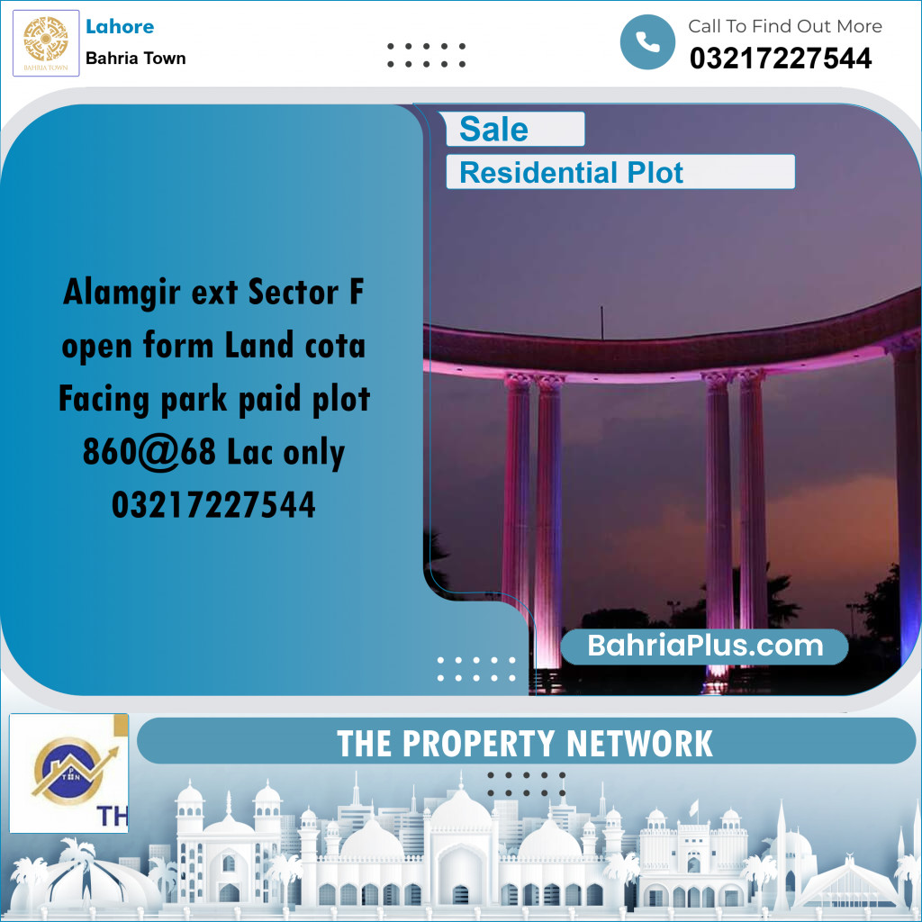 Residential Plot for Sale in Bahria Town, Lahore - (BP-228875)