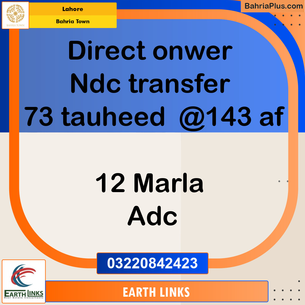 Residential Plot for Sale in Bahria Town, Lahore - (BP-228927)