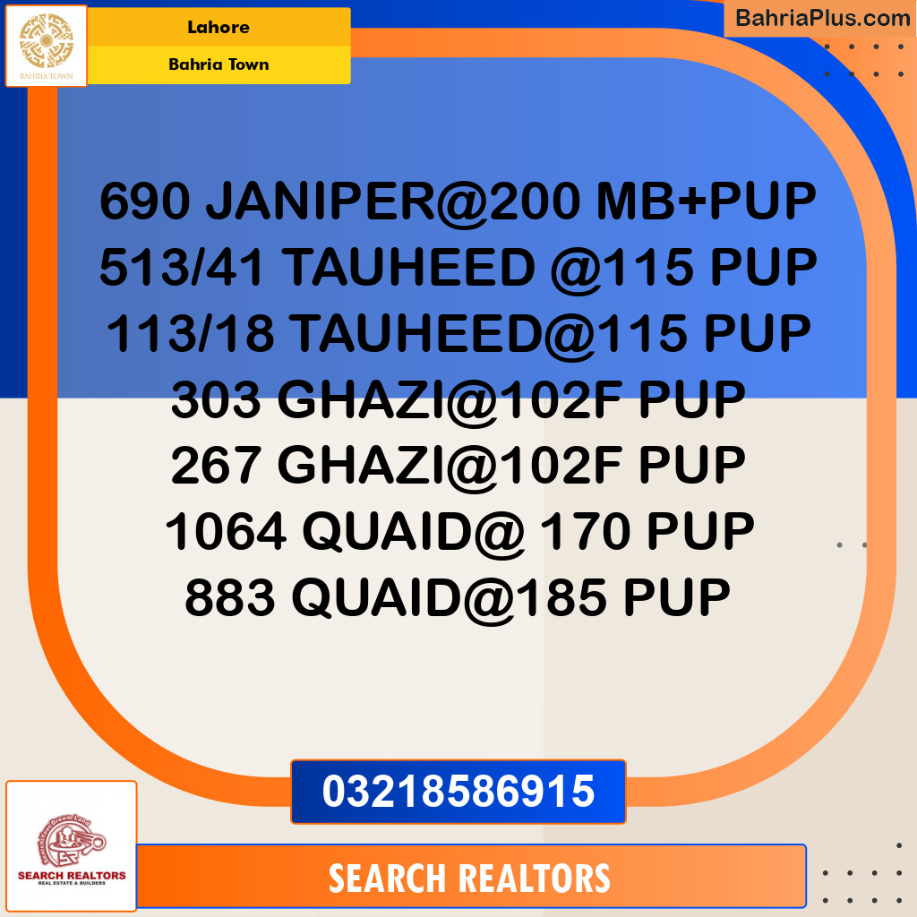 Residential Plot for Sale in Bahria Town, Lahore - (BP-228932)
