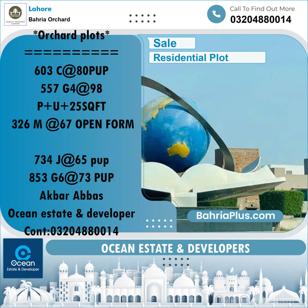 Residential Plot for Sale in Bahria Orchard, Lahore - (BP-228980)