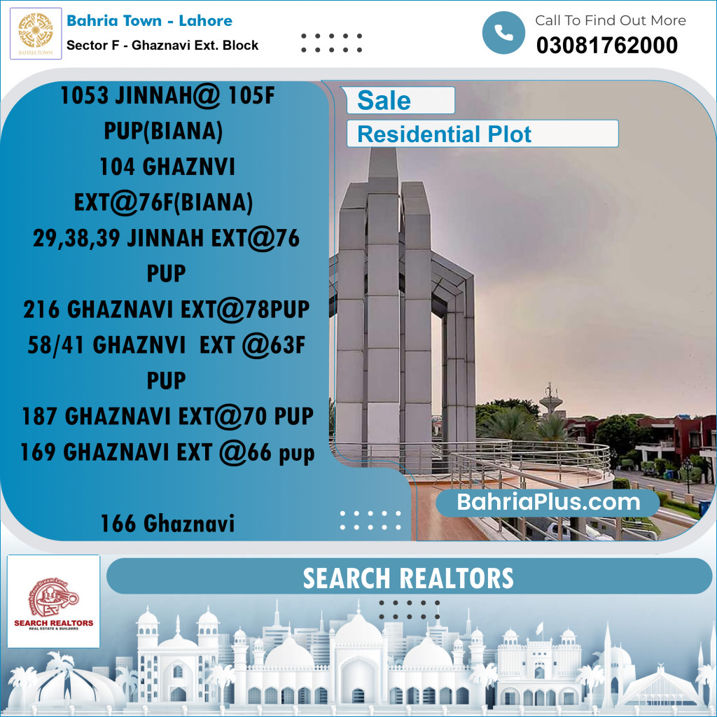 5 Marla Residential Plot for Sale in Sector F - Ghaznavi Ext. Block -  Bahria Town, Lahore - (BP-229102)