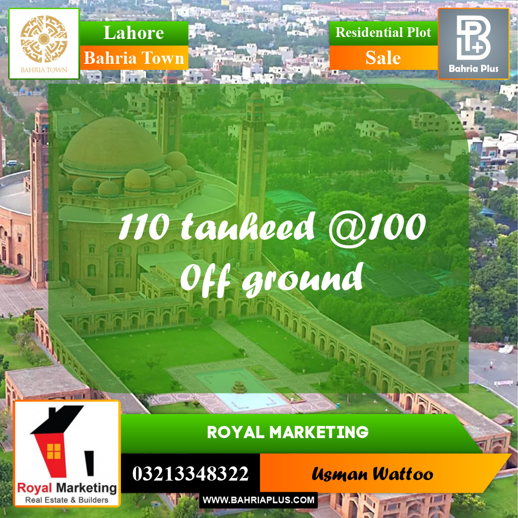 Residential Plot for Sale in Bahria Town, Lahore - (BP-229106)