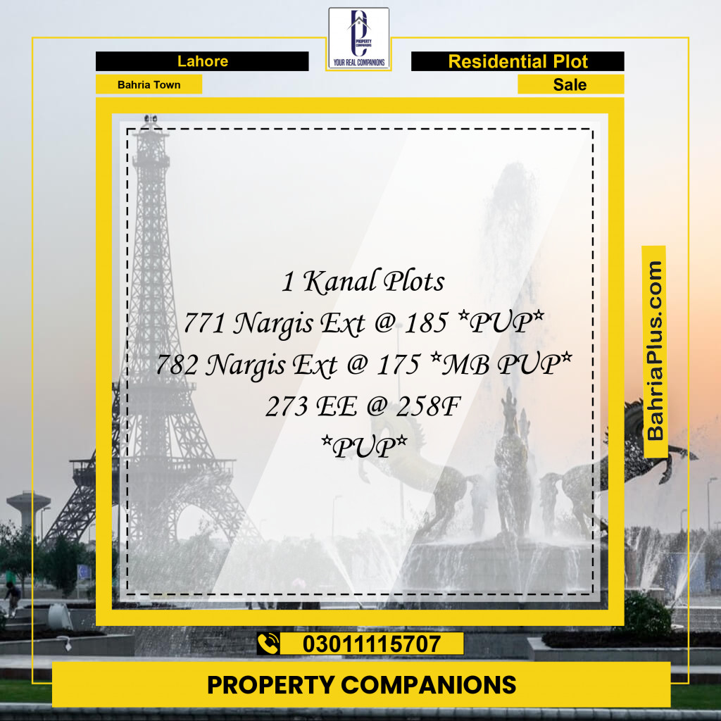 Residential Plot for Sale in Bahria Town, Lahore - (BP-229134)