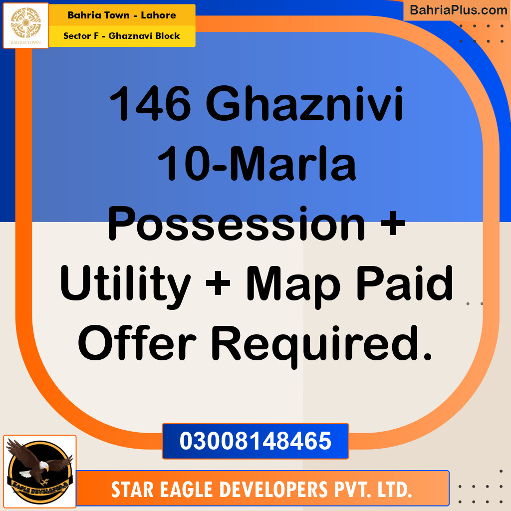 10 Marla Residential Plot for Sale in Sector F - Ghaznavi Block -  Bahria Town, Lahore - (BP-229155)