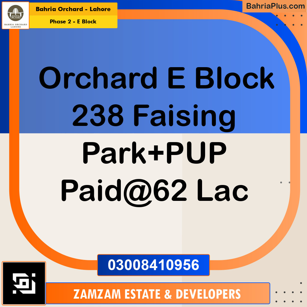 5 Marla Residential Plot for Sale in Phase 2 - E Block -  Bahria Orchard, Lahore - (BP-229172)
