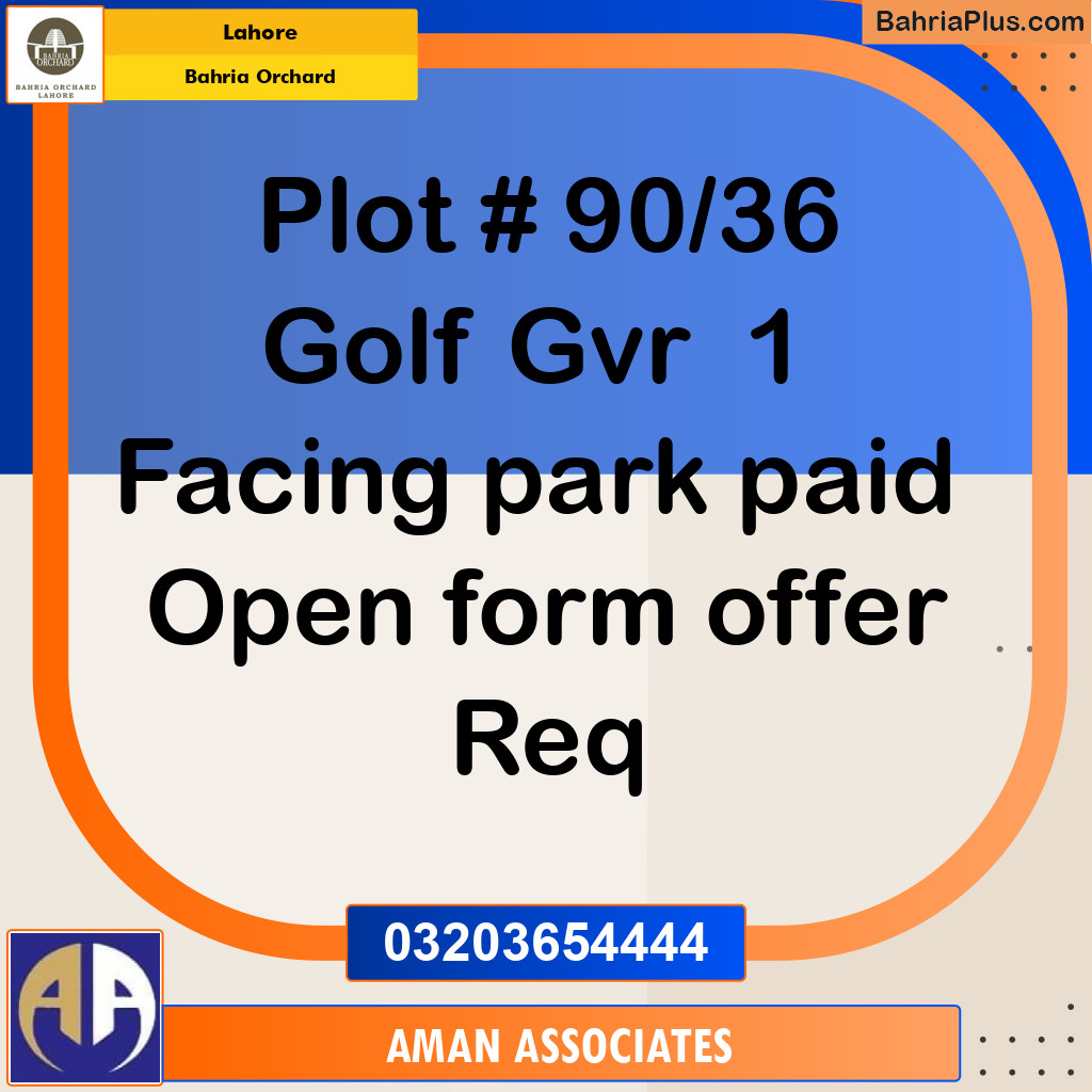 Residential Plot for Sale in Bahria Orchard, Lahore - (BP-229235)