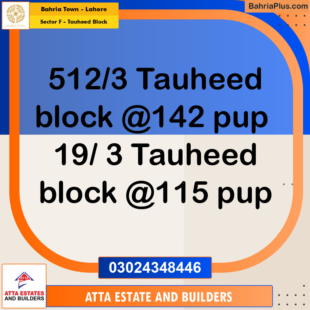 10 Marla Residential Plot for Sale in Sector F - Tauheed Block -  Bahria Town, Lahore - (BP-229258)