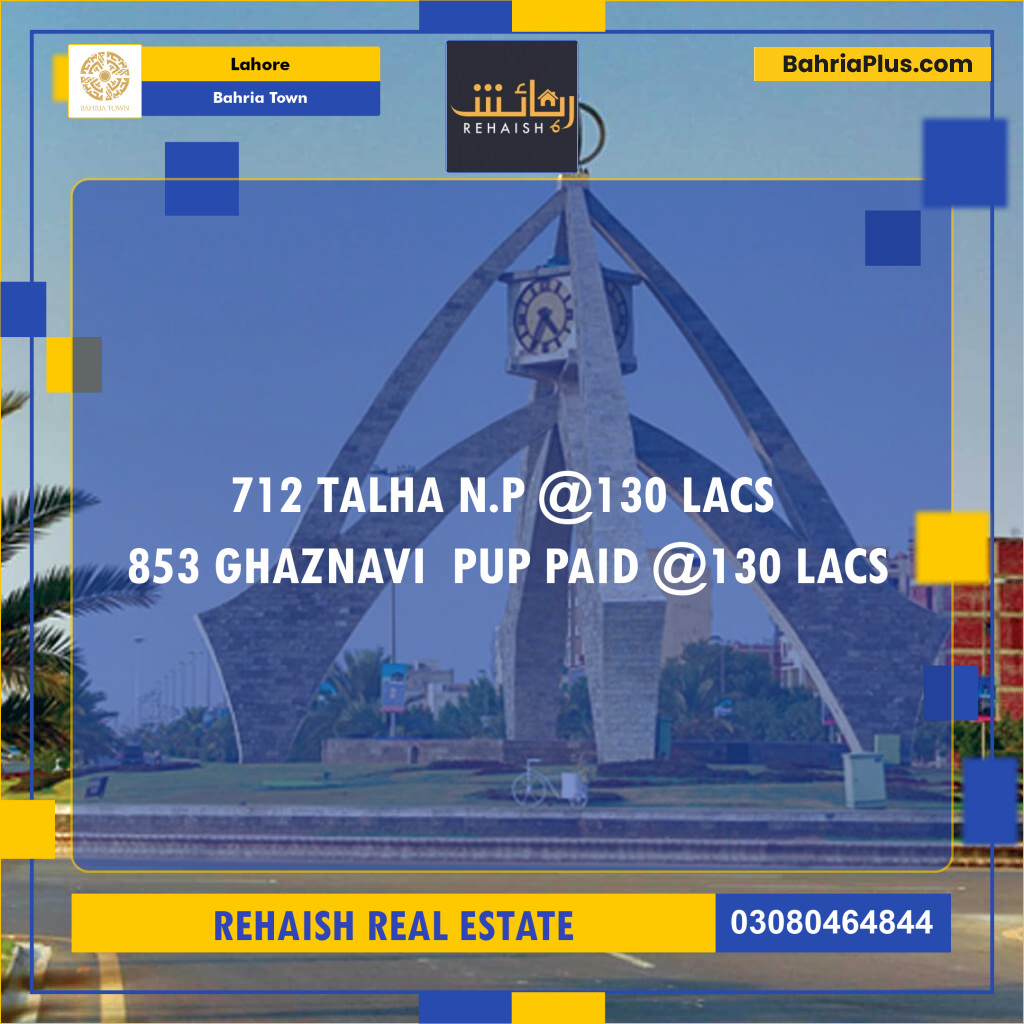 Residential Plot for Sale in Bahria Town, Lahore - (BP-229308)