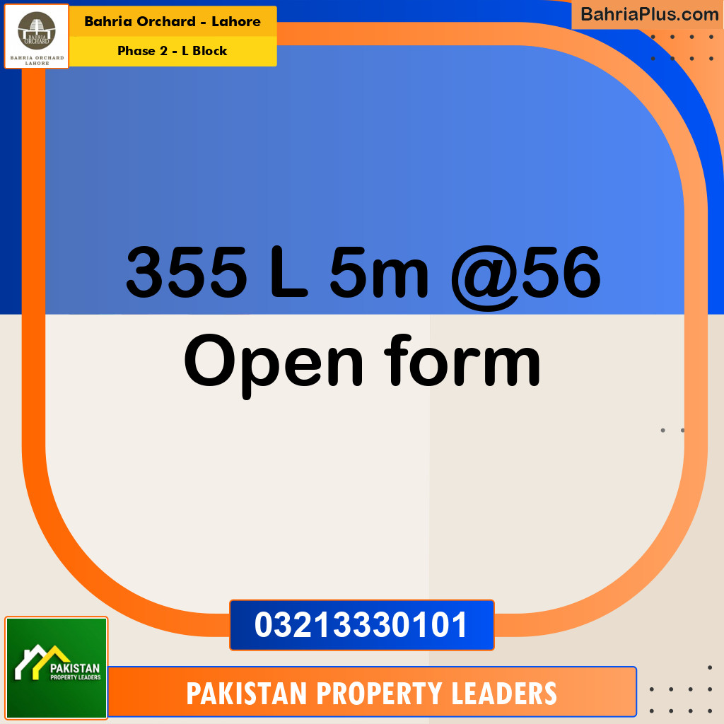 5 Marla Residential Plot for Sale in Phase 2 - L Block -  Bahria Orchard, Lahore - (BP-229323)