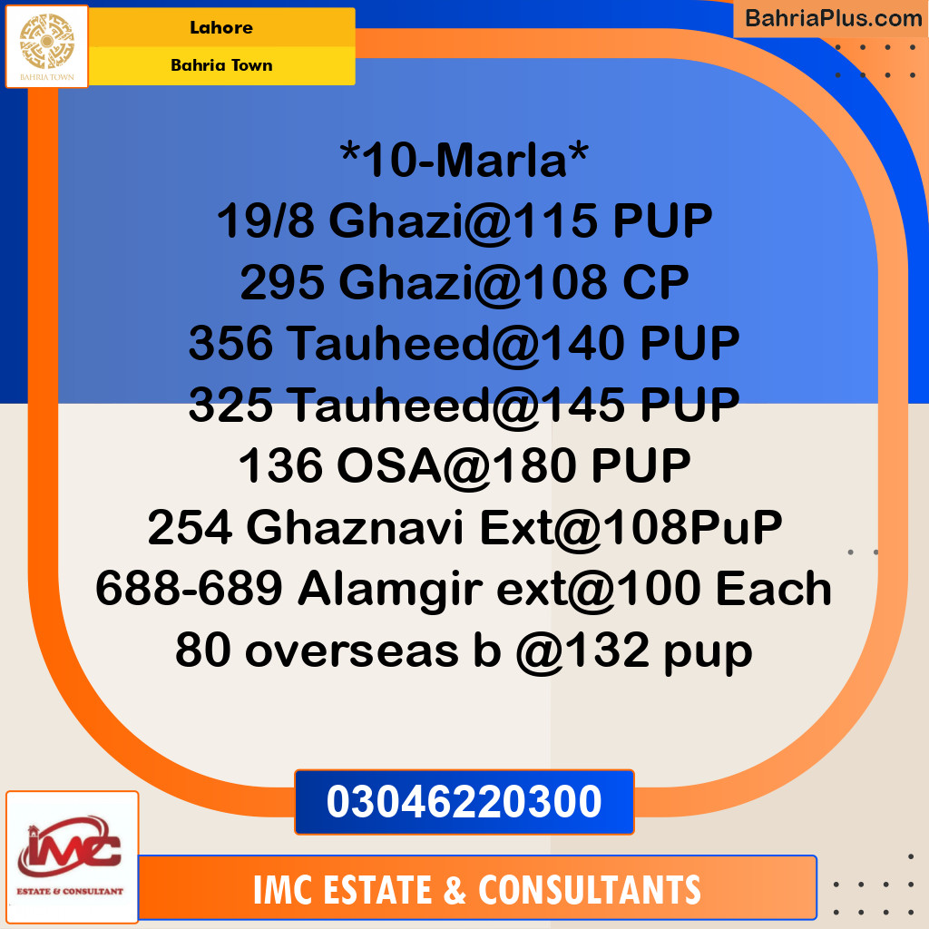 Residential Plot for Sale in Bahria Town, Lahore - (BP-229385)