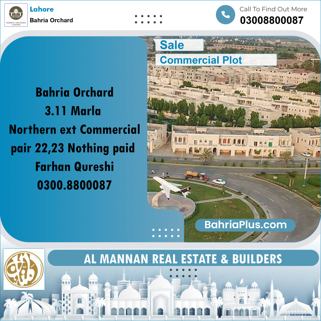 Commercial Plot for Sale in Bahria Orchard, Lahore - (BP-229436)