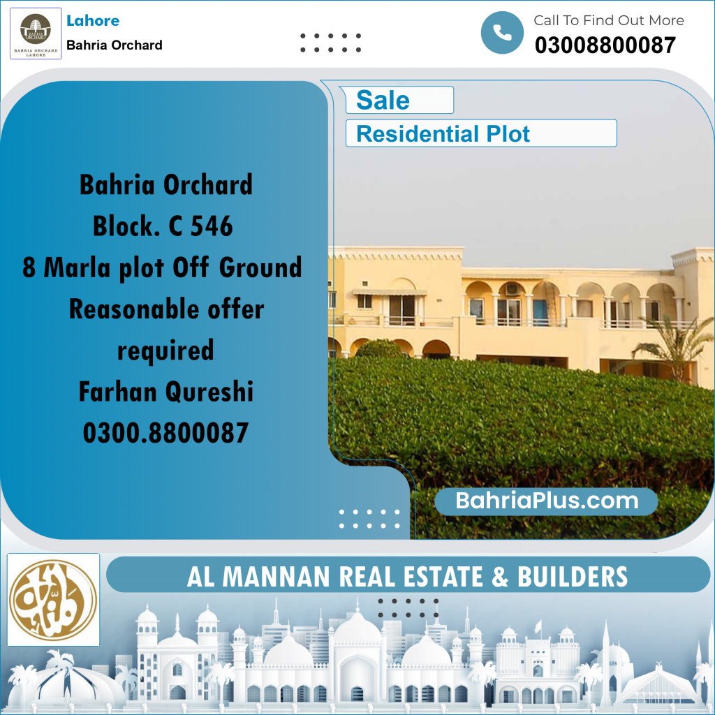 Residential Plot for Sale in Bahria Orchard, Lahore - (BP-229437)