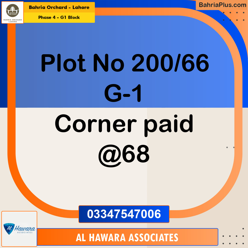 5 Marla Residential Plot for Sale in Phase 4 - G1 Block -  Bahria Orchard, Lahore - (BP-229441)