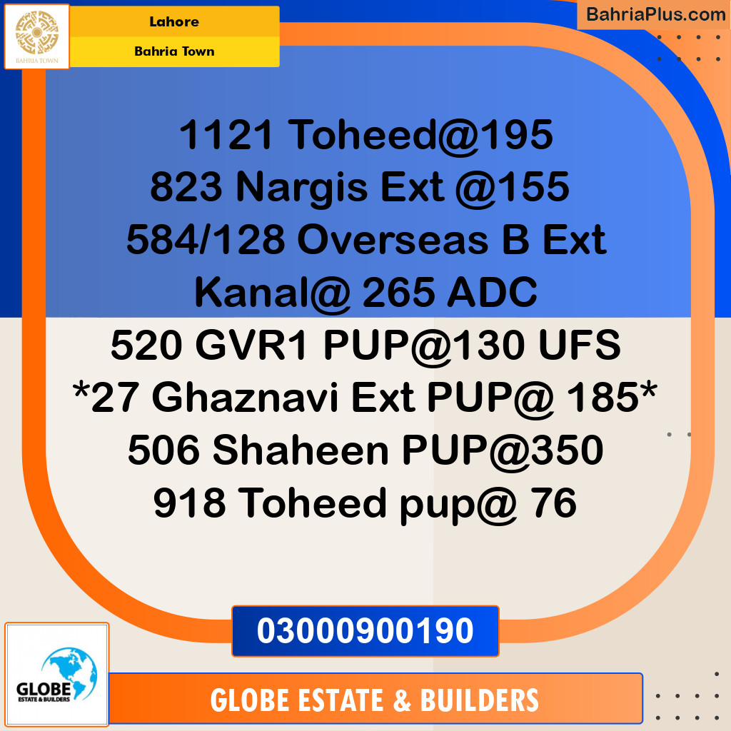 Residential Plot for Sale in Bahria Town, Lahore - (BP-229448)