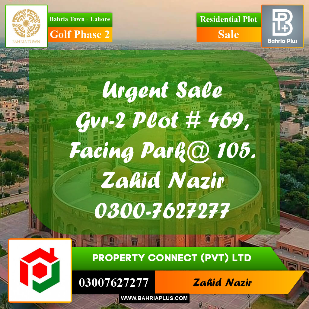 Residential Plot for Sale in Golf Phase 2 -  Bahria Town, Lahore - (BP-229451)