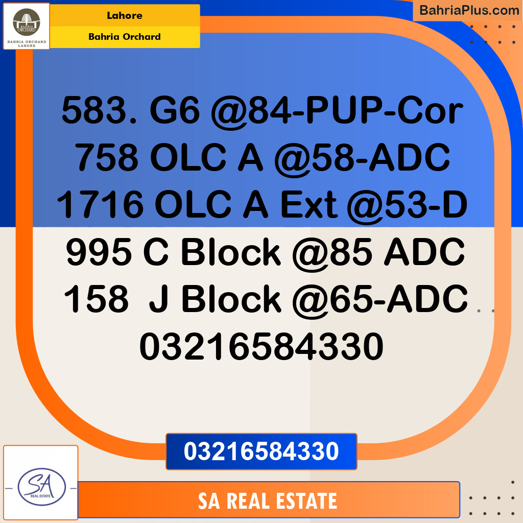 Residential Plot for Sale in Bahria Orchard, Lahore - (BP-229610)