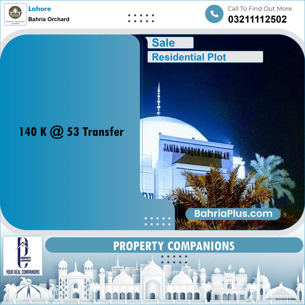 Residential Plot for Sale in Bahria Orchard, Lahore - (BP-229646)
