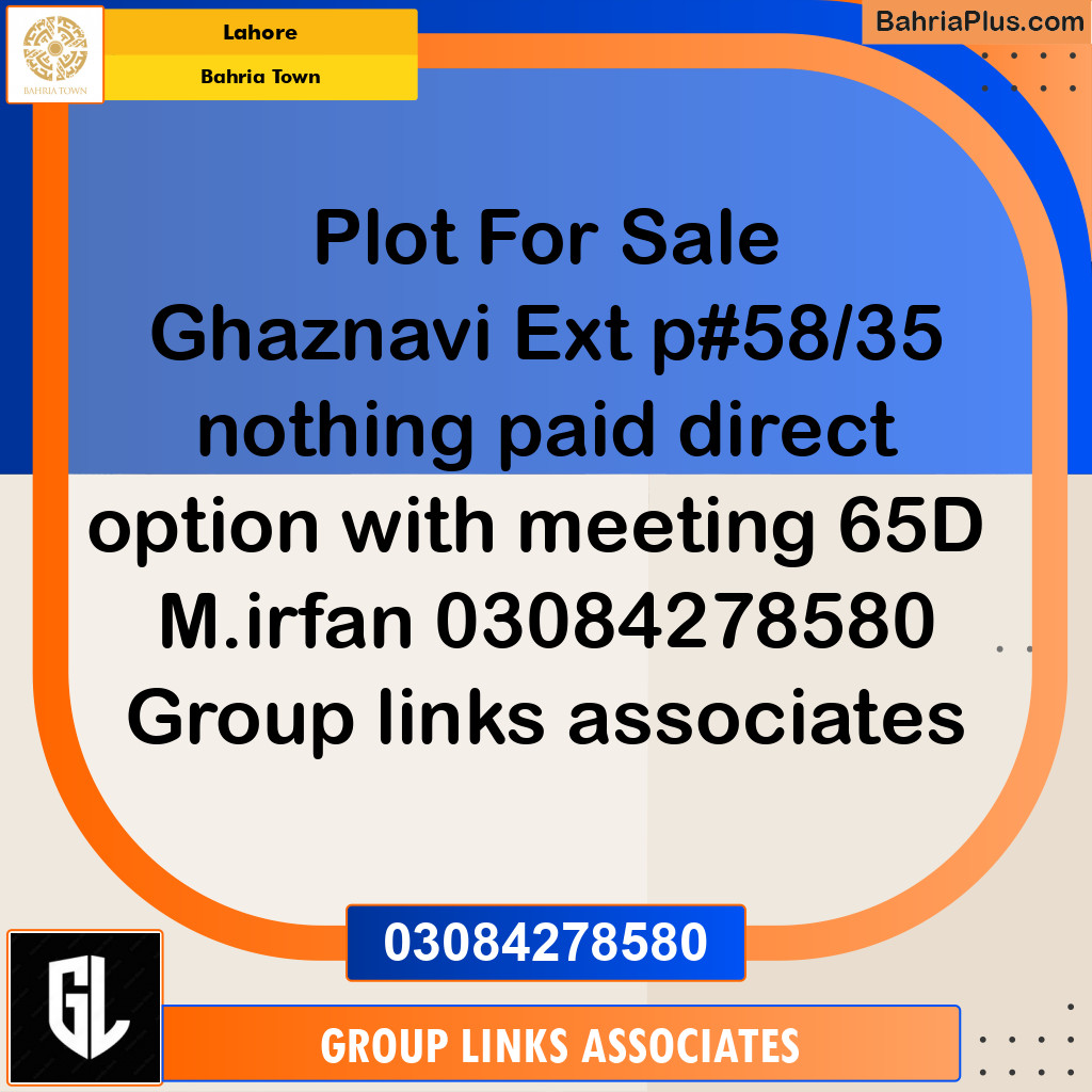 Residential Plot for Sale in Bahria Town, Lahore - (BP-229652)