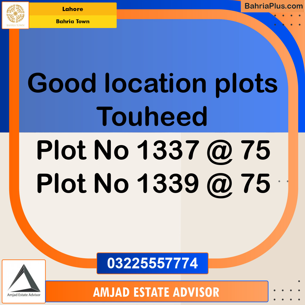 Residential Plot for Sale in Bahria Town, Lahore - (BP-229655)