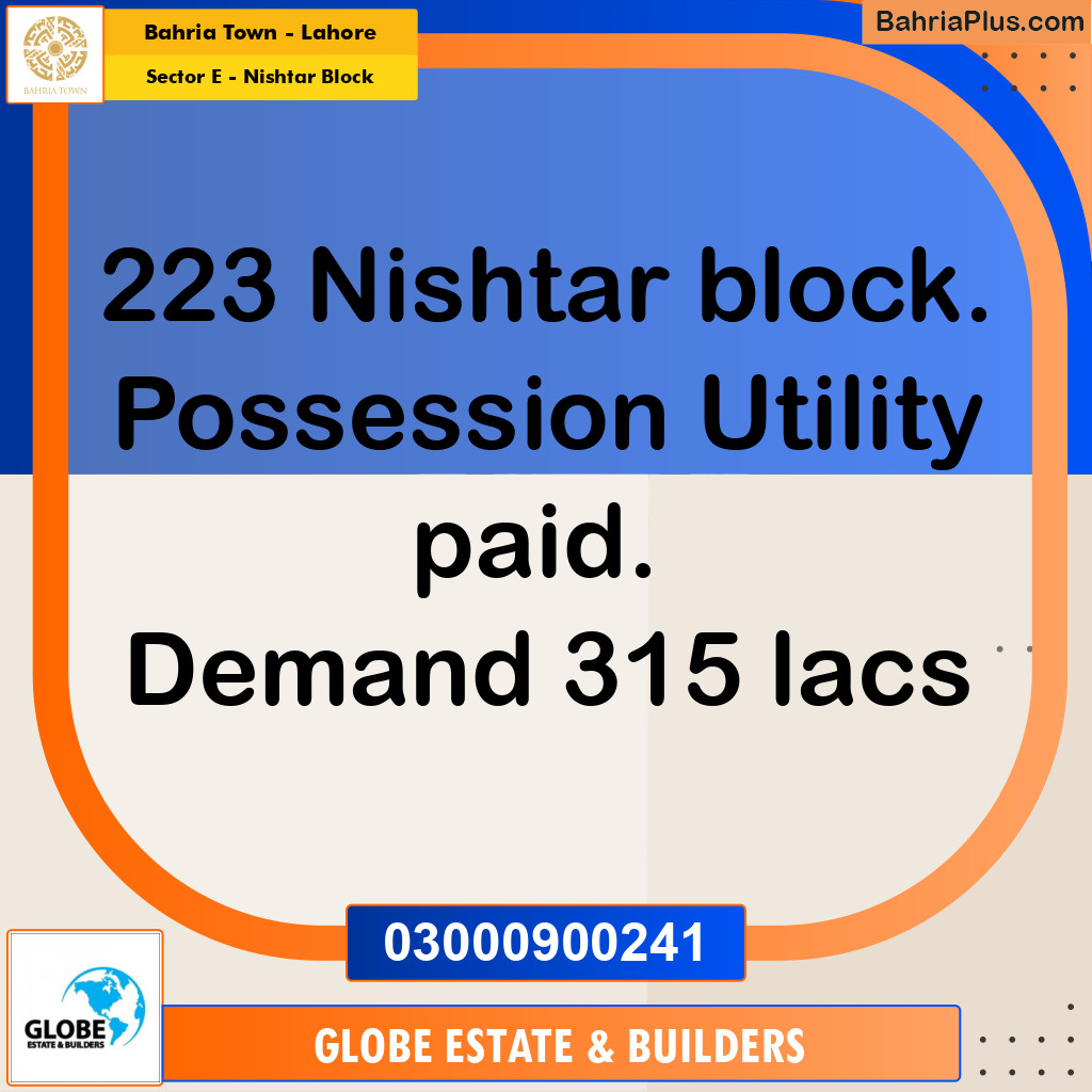 1 Kanal Residential Plot for Sale in Sector E - Nishtar Block -  Bahria Town, Lahore - (BP-229689)