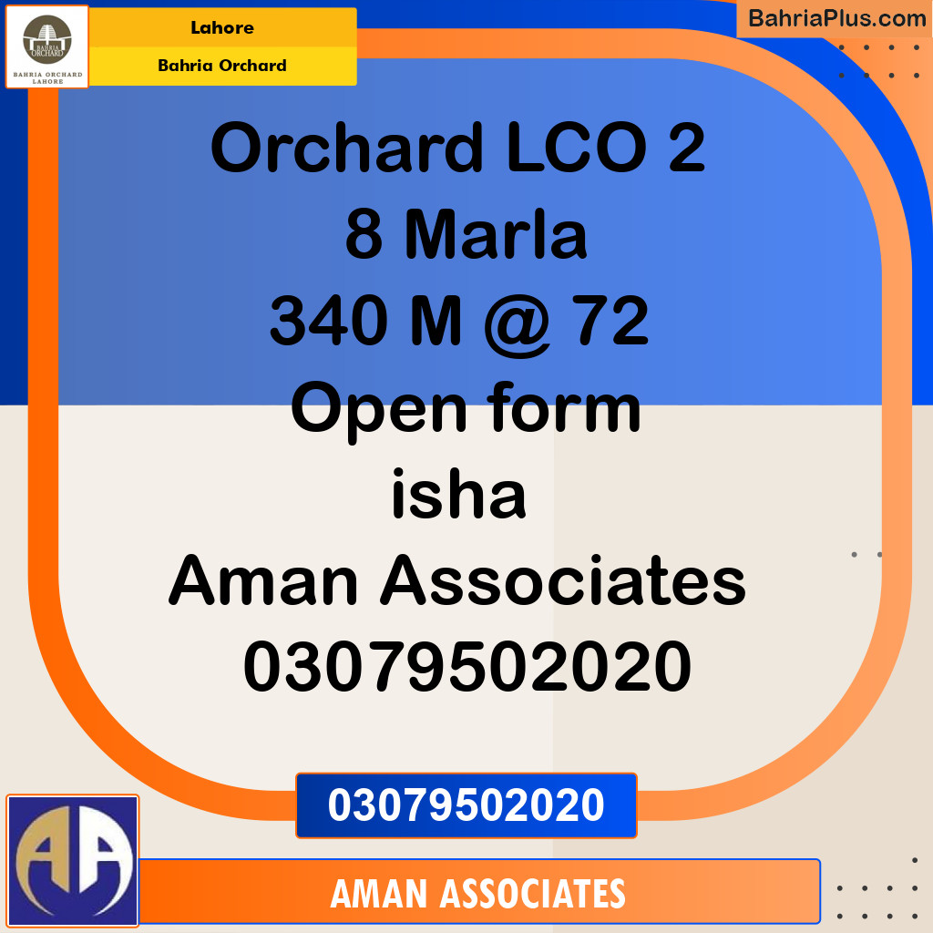Residential Plot for Sale in Bahria Orchard, Lahore - (BP-229716)