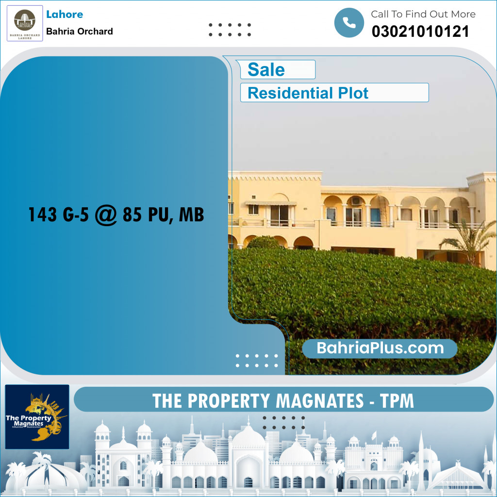 Residential Plot for Sale in Bahria Orchard, Lahore - (BP-229849)