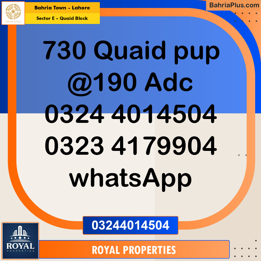 Residential Plot for Sale in Sector E - Quaid Block -  Bahria Town, Lahore - (BP-229851)