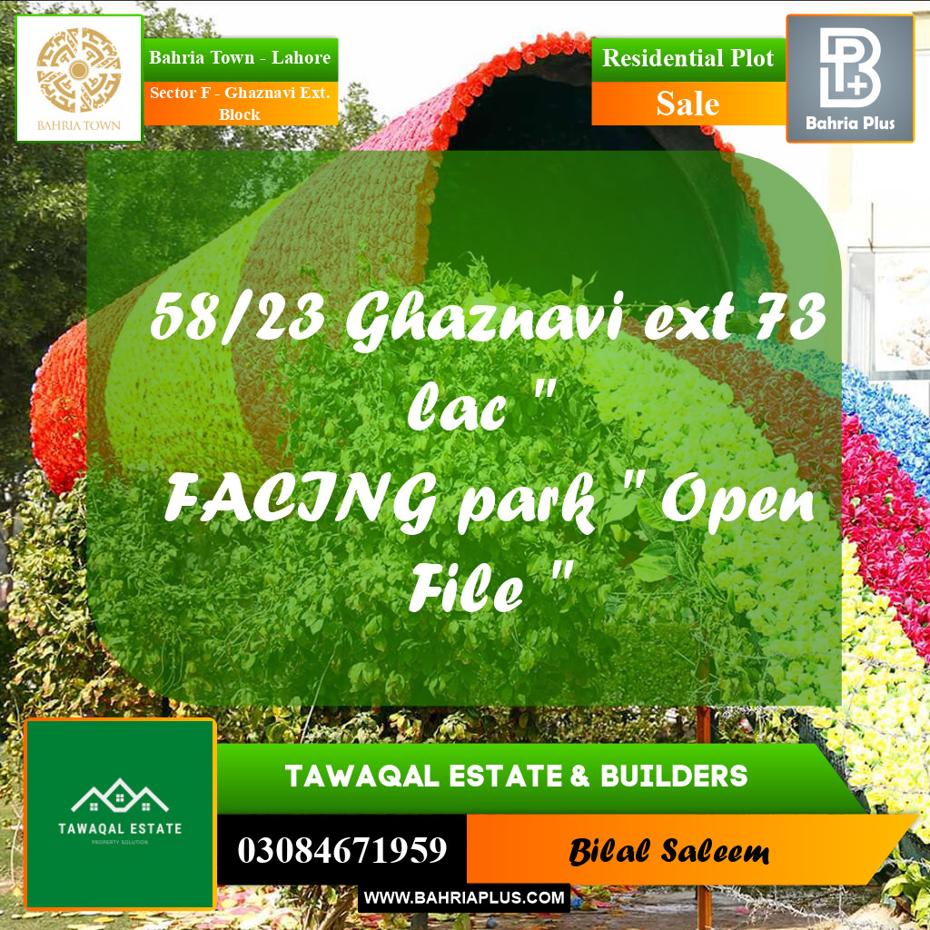 5 Marla Residential Plot for Sale in Sector F - Ghaznavi Ext. Block -  Bahria Town, Lahore - (BP-229878)
