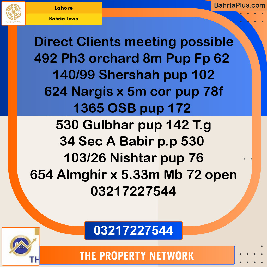 Residential Plot for Sale in Bahria Town, Lahore - (BP-229934)