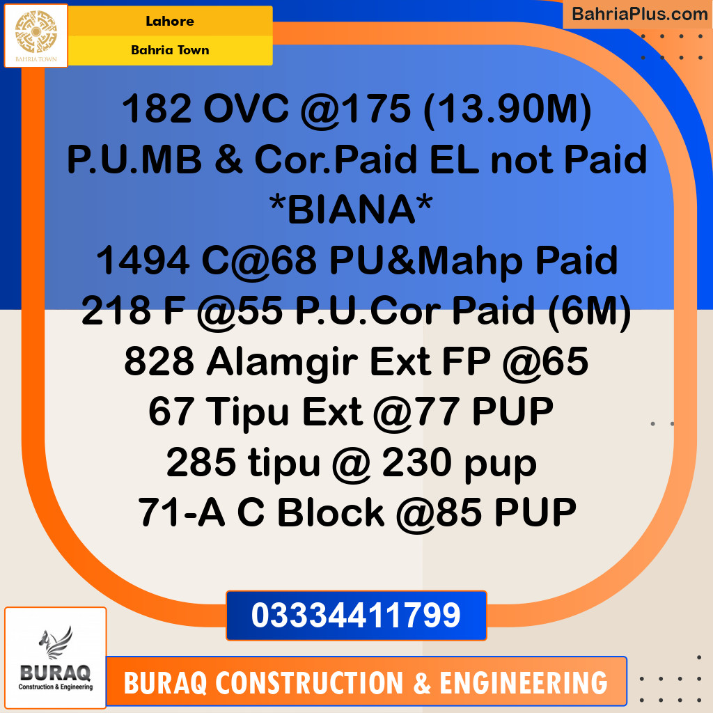 Residential Plot for Sale in Bahria Town, Lahore - (BP-229941)