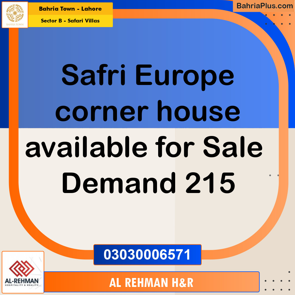 8 Marla Residential Plot for Sale in Sector B - Safari Villas -  Bahria Town, Lahore - (BP-229985)