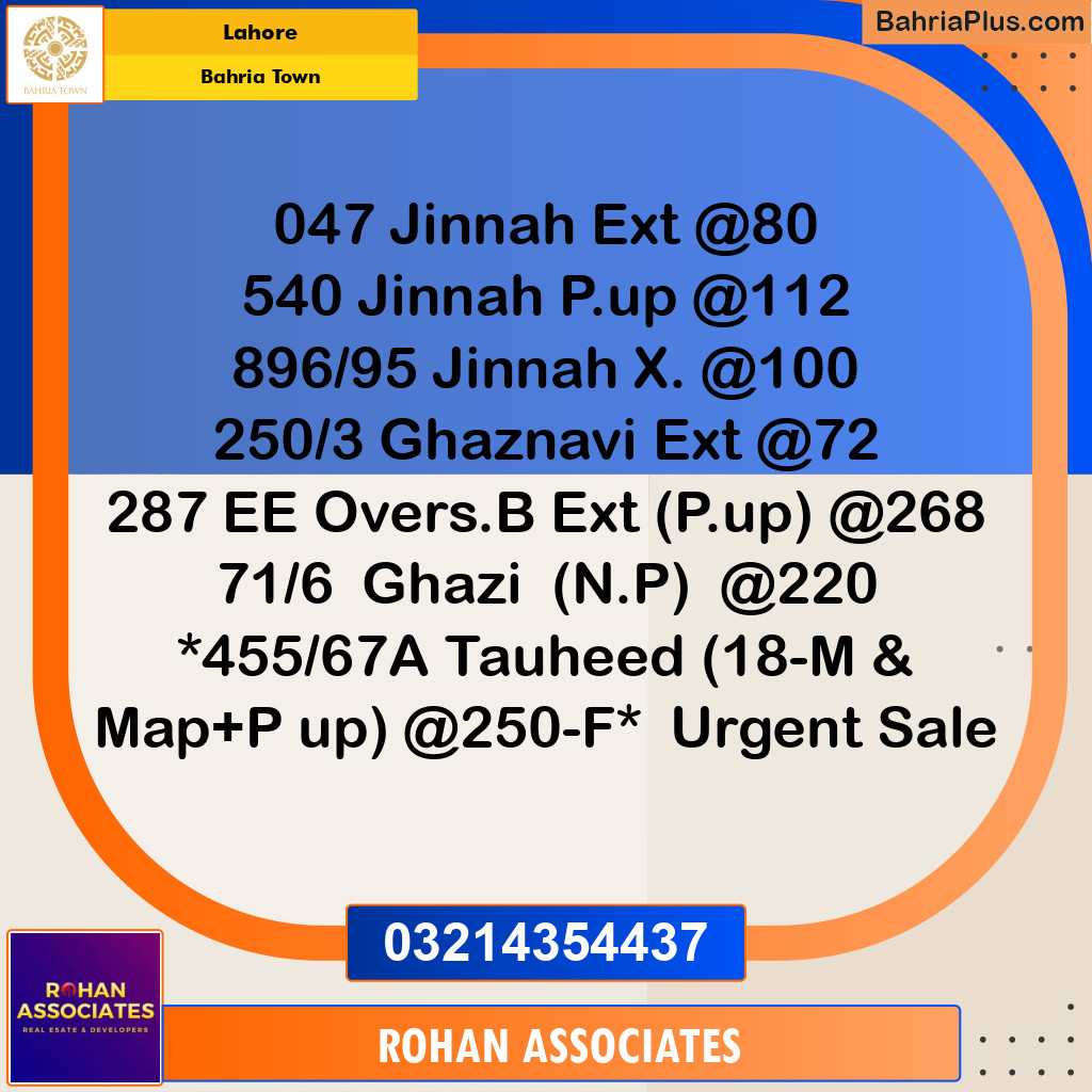Residential Plot for Sale in Bahria Town, Lahore - (BP-230000)