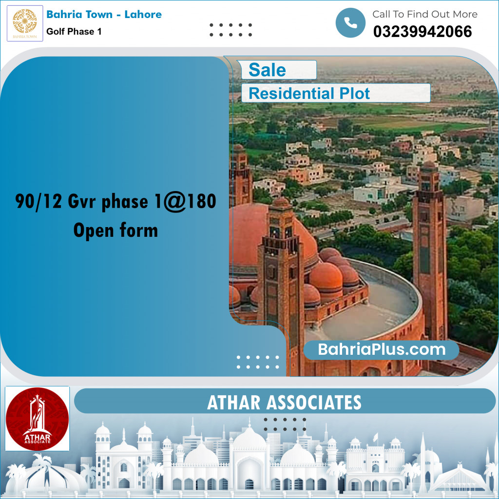 1 Kanal Residential Plot for Sale in Golf Phase 1 -  Bahria Town, Lahore - (BP-230017)
