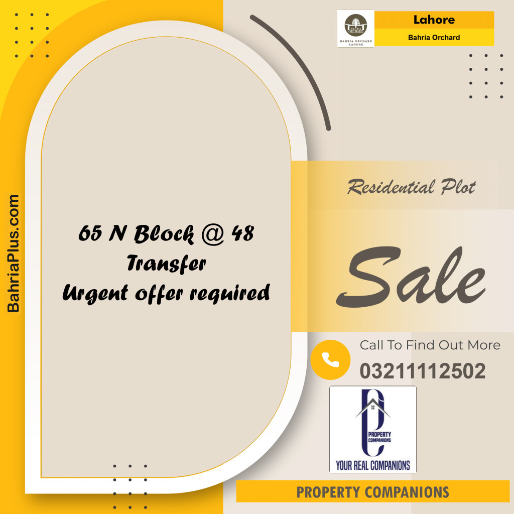 Residential Plot for Sale in Bahria Orchard, Lahore - (BP-230075)
