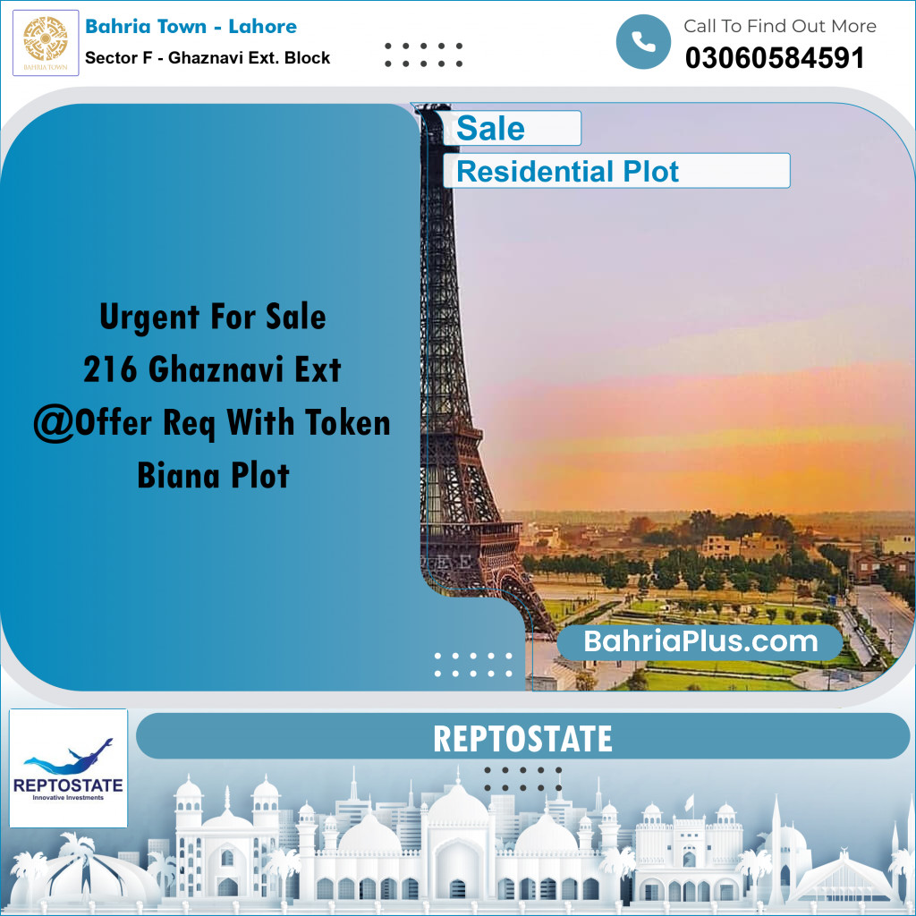 5 Marla Residential Plot for Sale in Sector F - Ghaznavi Ext. Block -  Bahria Town, Lahore - (BP-230077)