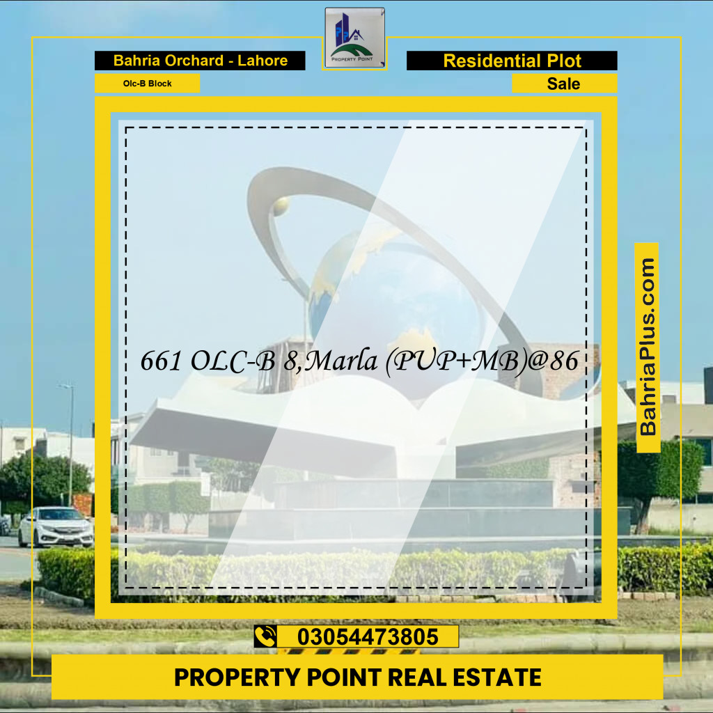 8 Marla Residential Plot for Sale in OLC-B Block -  Bahria Orchard, Lahore - (BP-230166)