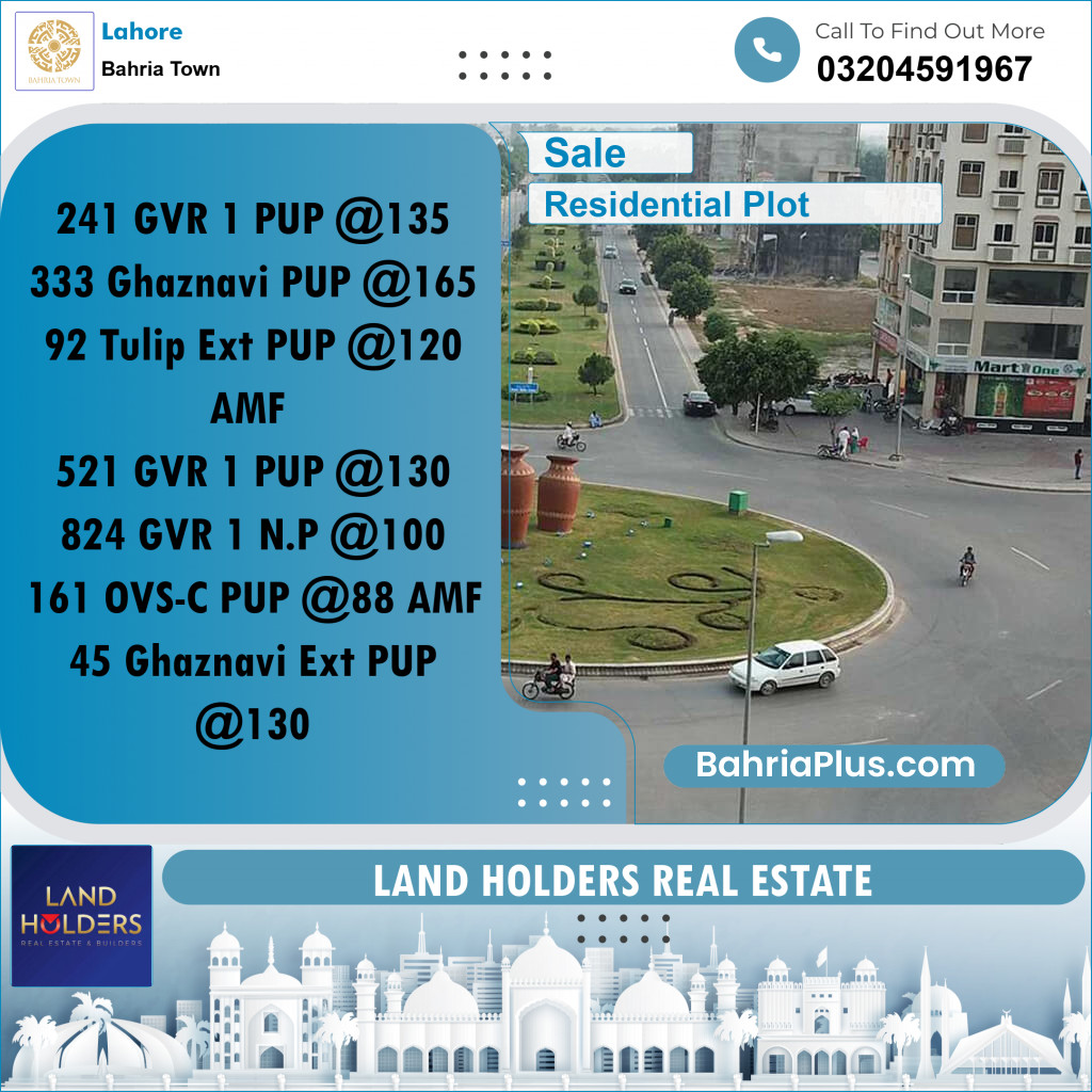 Residential Plot for Sale in Bahria Town, Lahore - (BP-230351)